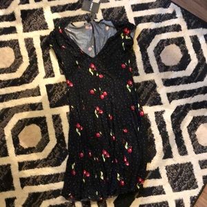 Dress mini with cherries never worn with tag